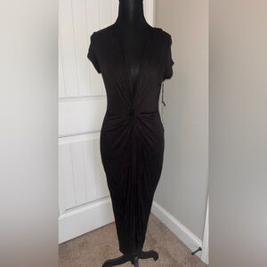 Haute Monde Black Midi Dress